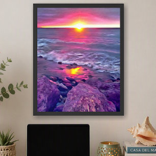 Puerto Vallarta Malecon Zonsondergang 0911 Kunstpr Poster