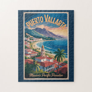 Puerto Vallarta Mexico Illustratie Reis Kunst Legpuzzel