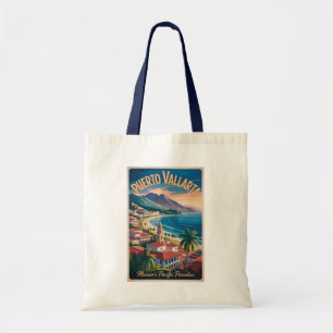 Puerto Vallarta Mexico Illustratie Reis Kunst Tote Bag