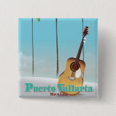 Puerto Vallarta Mexico reisposter Vierkante Button 5,1 Cm (Voorkant)