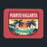 Puerto Vallarta Mexico Retro Embleem Magneet<br><div class="desc">Puerto Vallarta vector kunstontwerp. De stad ligt aan de Bahía de Banderas in de Mexicaanse staat Jalisco.</div>