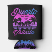 Puerto Vallarta Mexico Retro Sunset Souvenirs 60s Blikjeskoeler (Achterkant)