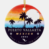 Puerto Vallarta Mexico Retro Sunset Souvenirs 60s Keramisch Ornament (Voorkant)