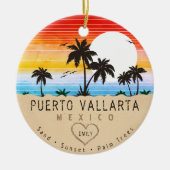Puerto Vallarta Mexico Retro Sunset Souvenirs 60s Keramisch Ornament (Voorkant)