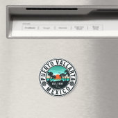 Puerto Vallarta Mexico Retro Sunset Souvenirs 60s Magneet (Insitu (Vaatwasser))