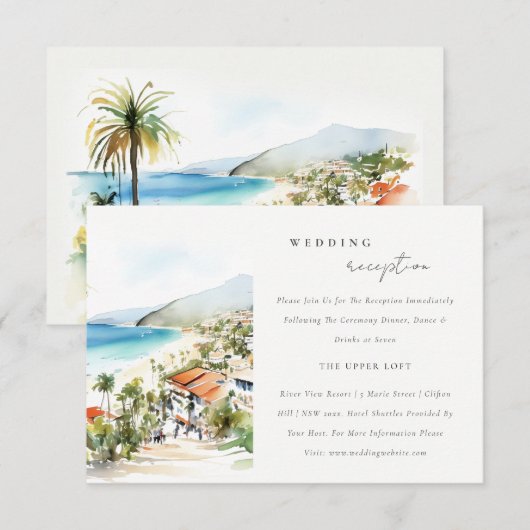 Puerto Vallarta Mexico Scape Wedding Reception Informatiekaartje (Voorkant / Achterkant)