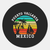 Puerto Vallarta Mexico Shirt Matching Family Vacat Ronde Sticker (Voorkant)