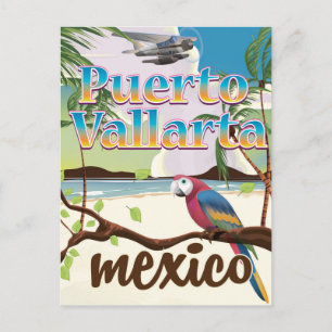 Puerto Vallarta Mexico strand reisposter Briefkaart