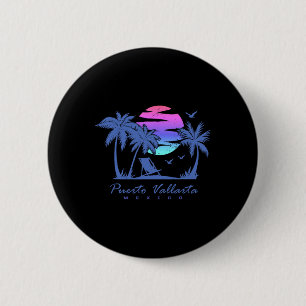Puerto Vallarta Mexico Strandvakantie Retro Vintag Ronde Button 5,7 Cm