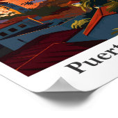 Puerto Vallarta Mexico Travel Art Vintage Poster (Hoek)