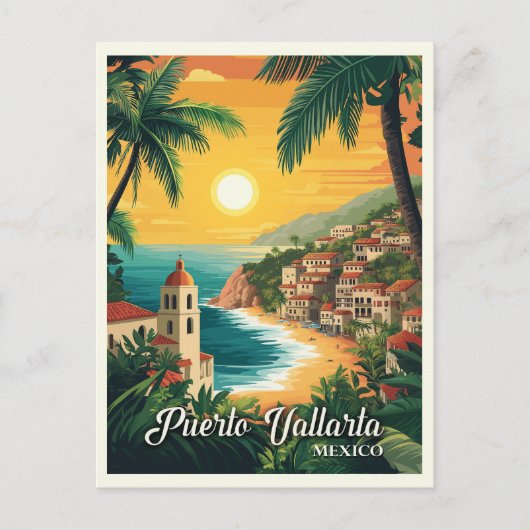 Puerto Vallarta Mexico Vintage Reizen Briefkaart (Voorkant)