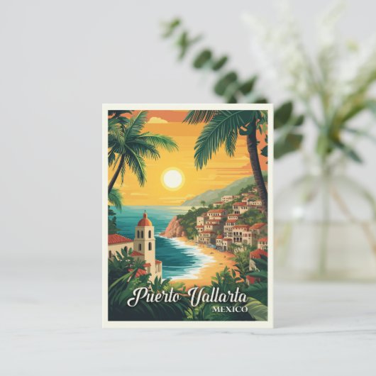 Puerto Vallarta Mexico Vintage Reizen Briefkaart (Staand voorkant)