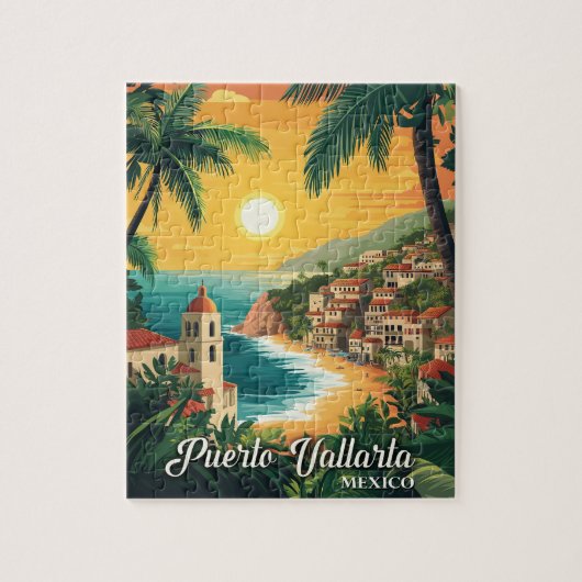 Puerto Vallarta Mexico Vintage Reizen Legpuzzel (Verticaal)