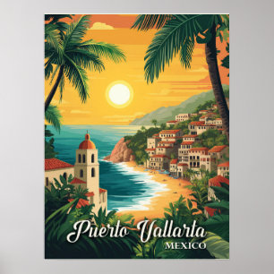 Puerto Vallarta Mexico Vintage Reizen Poster