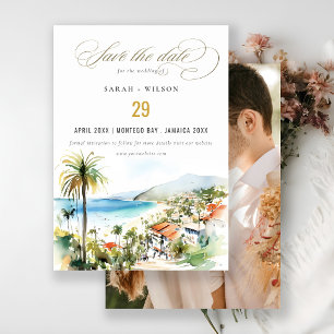 Puerto Vallarta Mexico Watercolor Foto Trouwfoto Save The Date