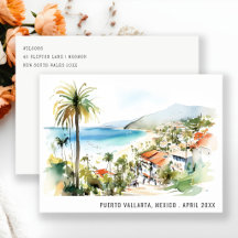 Puerto Vallarta Mexico Watercolor Landschap Reis