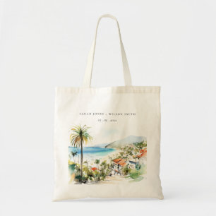 Puerto Vallarta Mexico Watercolor landschap Trouwe Tote Bag