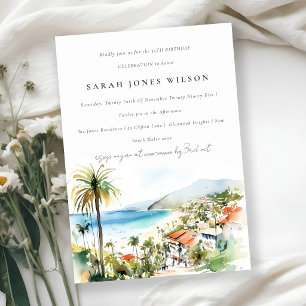 Puerto Vallarta Mexico Watercolor Landschap Verjaa Kaart