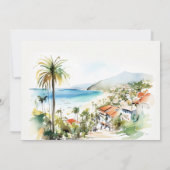 Puerto Vallarta Mexico Watercolor Rehearsal Dinner Kaart (Achterkant)