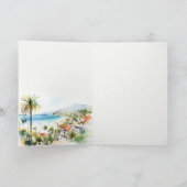 Puerto Vallarta Mexico Watercolor scape Wedding Bedankkaart (Binnen)