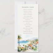Puerto Vallarta Mexico Watercolor Wedding Program Kaart (Achterkant)