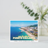 Puerto Vallarta Mexico Wedding Save the Date Briefkaart (Staand voorkant)