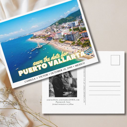 Puerto Vallarta Mexico Wedding Save the Date Briefkaart
