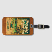Puerto Vallarta Palm Tree Retro 80's Mexicaanse Pl Bagagelabel (Voorkant (horizontaal))
