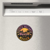 Puerto Vallarta Palm Tree Retro 80's Mexicaanse Pl Magneet (Insitu (Vaatwasser))