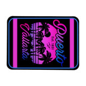 Puerto Vallarta Retro Sunset 80s Palmbomen Magneet (Horizontaal)