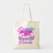 Puerto Vallarta Retro Sunset 80s Palmbomen Tote Bag (Voorkant)