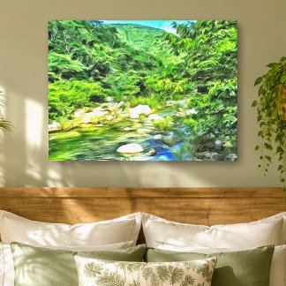 Puerto Vallarta River Jungle 0366 Kunst Canvas Afdruk
