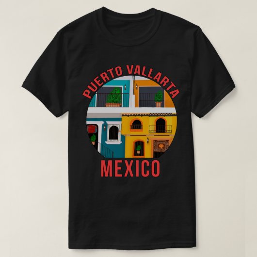 Puerto Vallarta Romantische Zone Mexico T-shirt (Design voorkant)