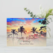 Puerto Vallarta Sunset Beach Destination Wedding Kaart (Staand voorkant)