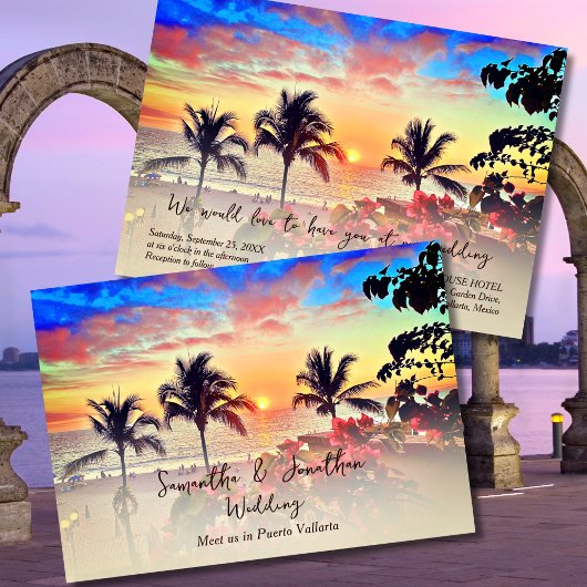 Puerto Vallarta Sunset Beach Destination Wedding Kaart
