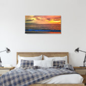 Puerto Vallarta Sunset Oceaanstrand 1577 Kunst Canvas Afdruk (Insitu (Slaapkamer))