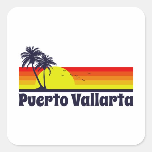 Puerto Vallarta Vierkante Sticker (Voorkant)