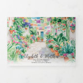 Puerto Vallarta Waterverf huwelijksreis Drieluik Uitnodiging (Cover)