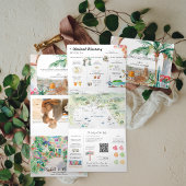 Puerto Vallarta Waterverf huwelijksreis Drieluik Uitnodiging