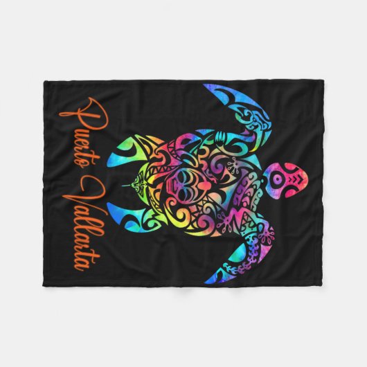 Puerto Vallarta Zee Turtle familie vakantie zomer Fleece Deken (Voorkant (Horizontaal))