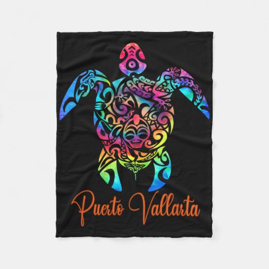 Puerto Vallarta Zee Turtle familie vakantie zomer Fleece Deken (Voorkant)