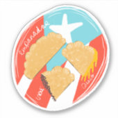 Puertorico Empanadas Spaans Handgetekend     Sticker (Voorkant)