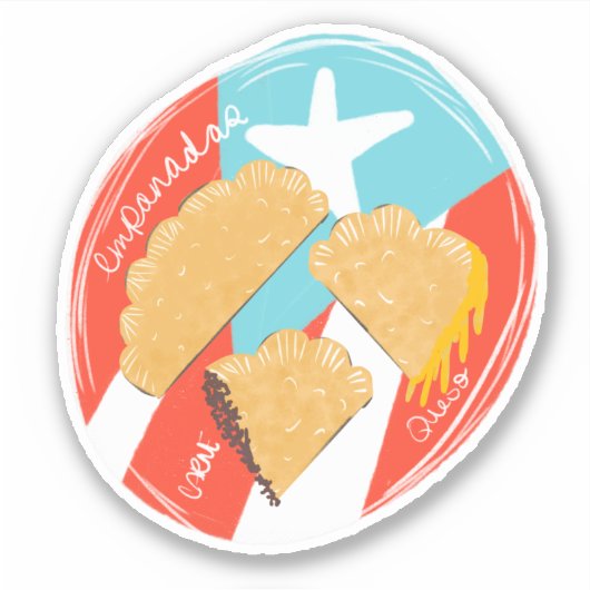 Puertorico Empanadas Spain Hand Drawn Sticker (Voorkant)