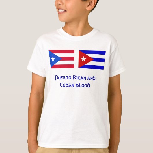PuertoRico_flag, Cuba_flag, Puerto Rican en Cu... T-shirt (Voorkant)