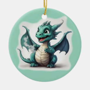Puff de kleine magische draak keramisch ornament