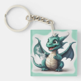 Puff de kleine magische draak sleutelhanger