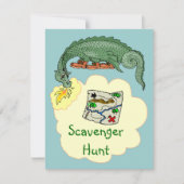 Puff Dragon & Scavenger Hunt Map Uitnodigingen (Voorkant)