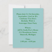 Puff Dragon & Scavenger Hunt Map Uitnodigingen (Achterkant)