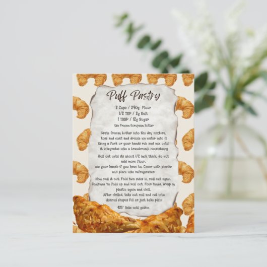 Puff Pastry Recept Briefkaart (Staand voorkant)