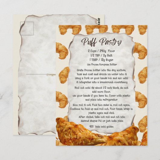 Puff Pastry Recept Briefkaart (Voorkant / Achterkant)